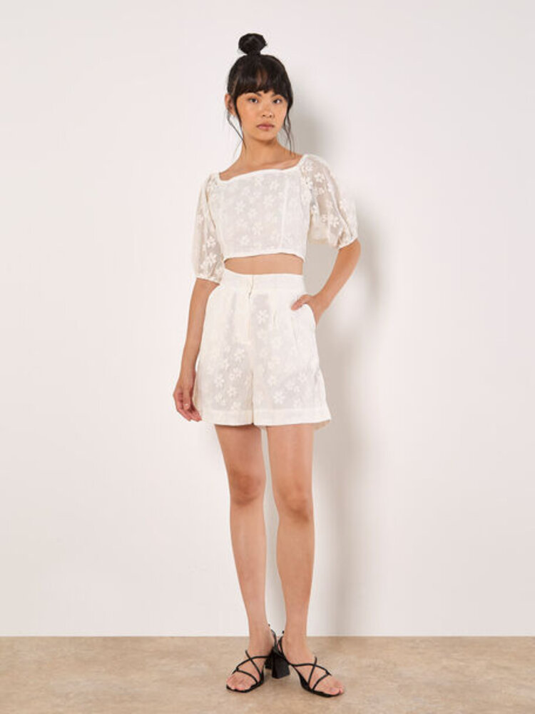 Apricot Apricot - Daisy Mesh Cropped Top