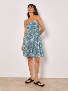 Apricot Apricot - Lace Tile Gathered  Cami Dress