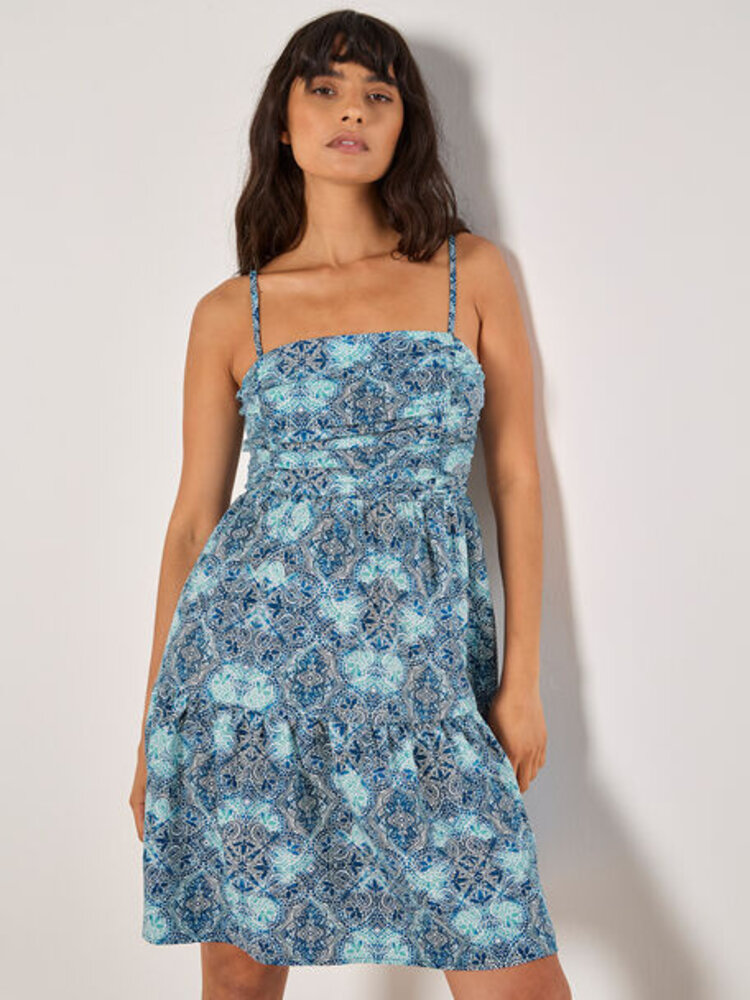 Apricot Apricot - Lace Tile Gathered  Cami Dress