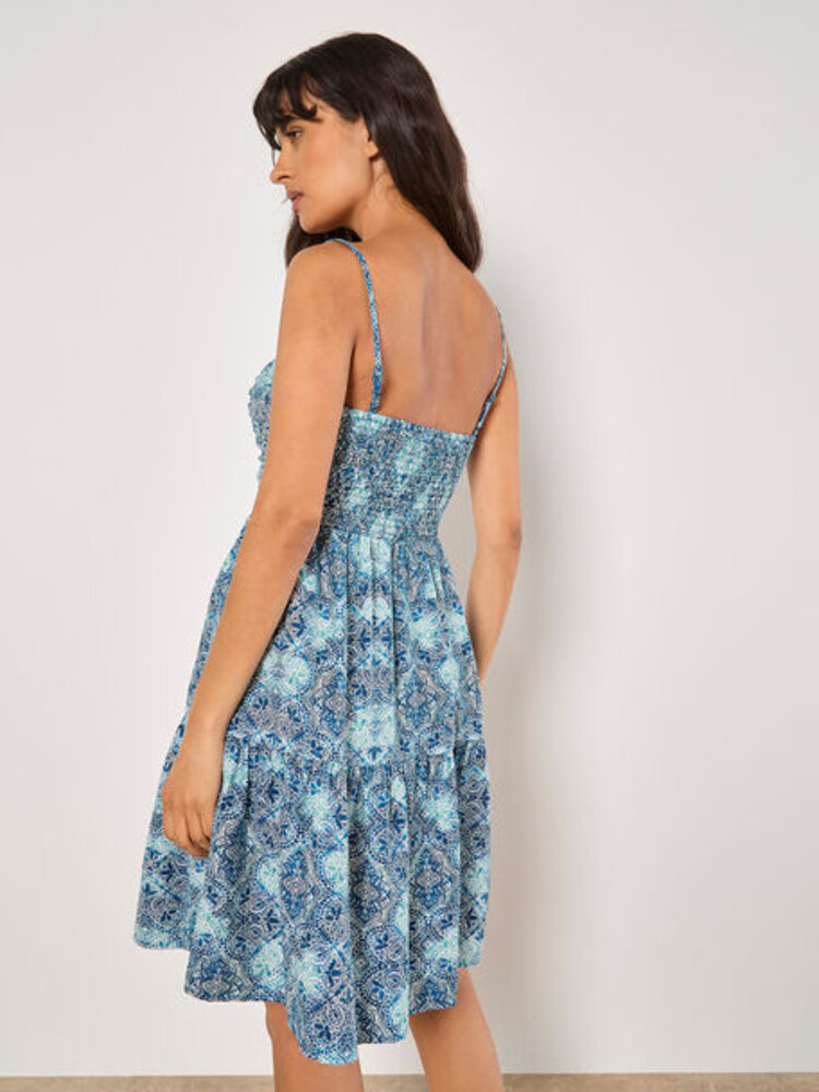 Apricot Apricot - Lace Tile Gathered  Cami Dress