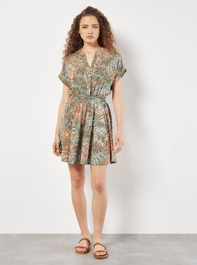 Apricot Apricot - Leaf Smock Waist Dress