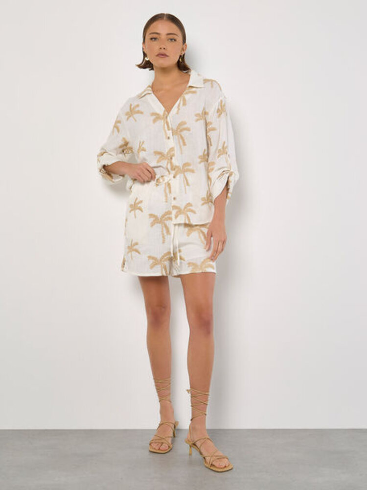 Apricot Apricot - Embroidered Palm Trees Shorts