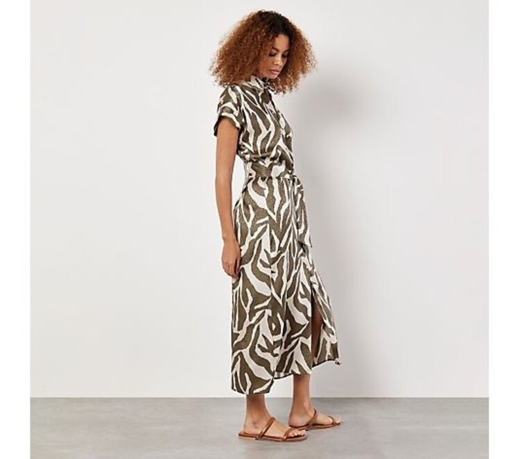 Apricot Apricot - Zebra Print Tie Dress