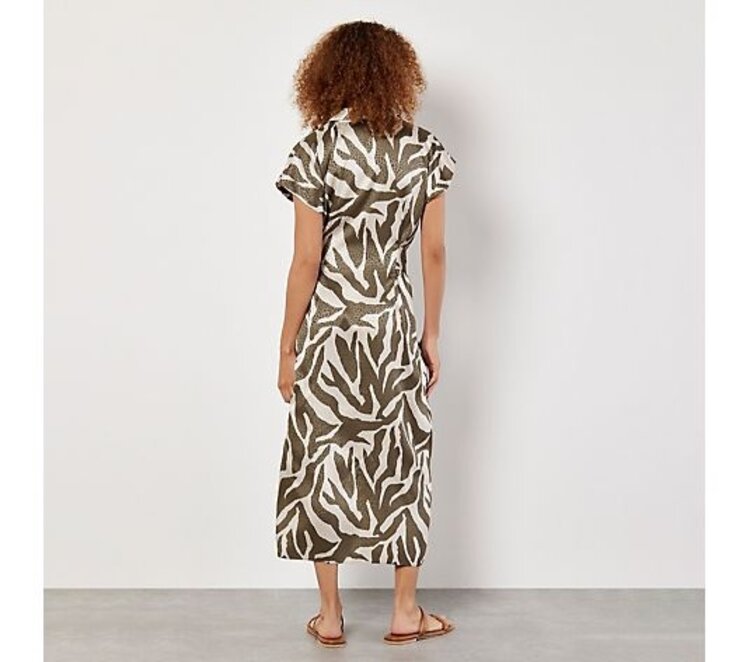 Apricot Apricot - Zebra Print Tie Dress