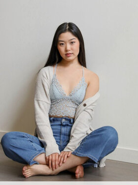 Leto -  Racerback flower print bralette