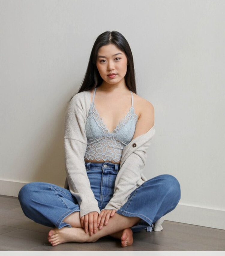 Leto -  Racerback flower print bralette