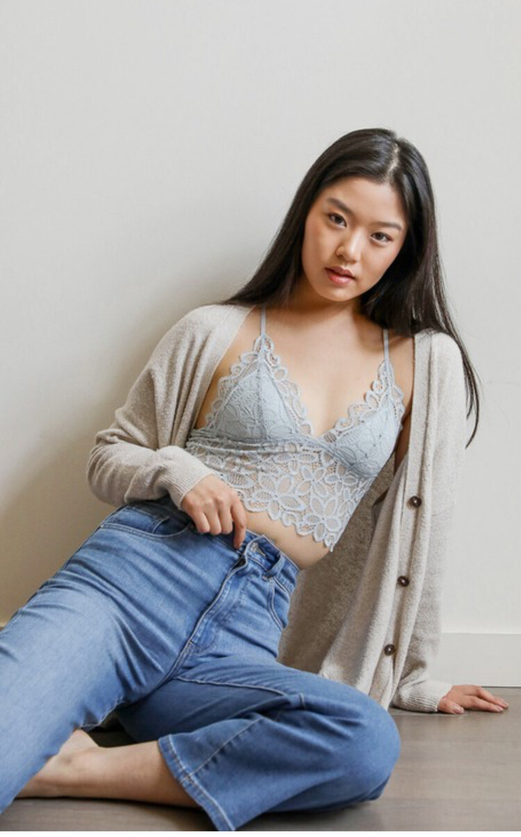 Leto -  Racerback flower print bralette