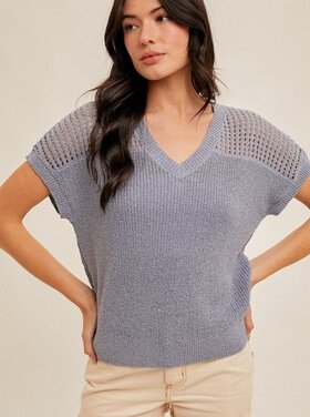 Hem & Thread - V-Neck Knit Top