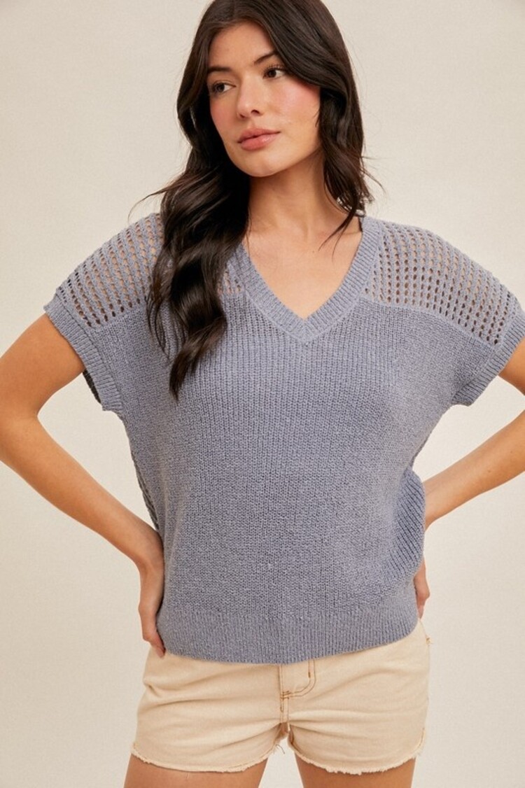 Hem & Thread - V-Neck Knit Top