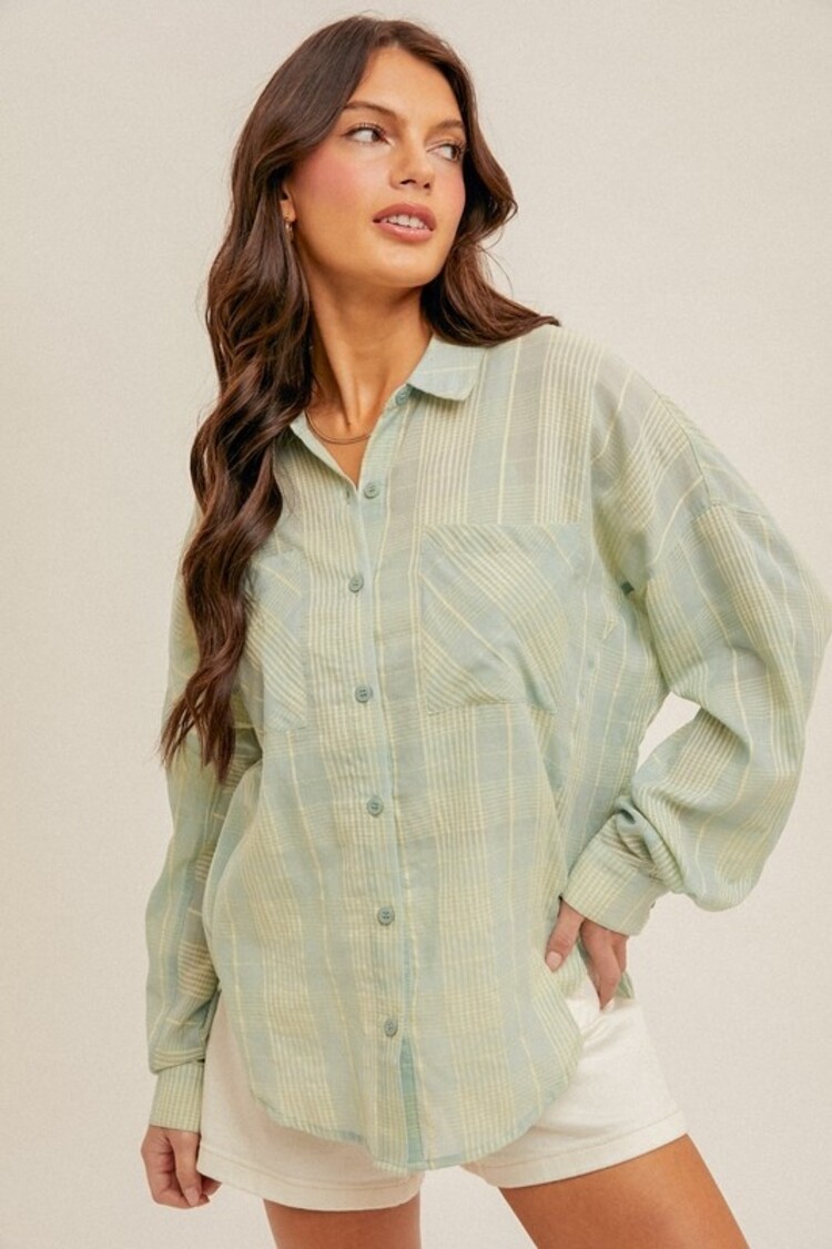 Hem & Thread - Plaid Oversize Button Down Shirt