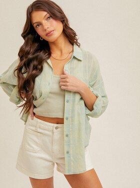 Hem & Thread - Plaid Oversize Button Down Shirt