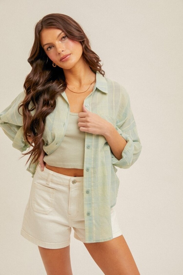 Hem & Thread - Plaid Oversize Button Down Shirt