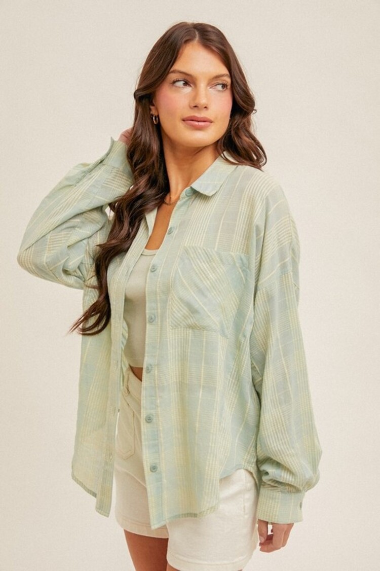 Hem & Thread - Plaid Oversize Button Down Shirt
