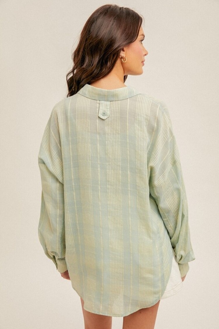 Hem & Thread - Plaid Oversize Button Down Shirt
