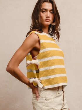 BiBi BiBi - Stripe Side Tied Vest Top