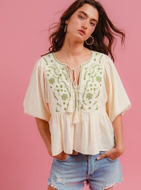 BiBi BiBi - Printed Peplum Blouse