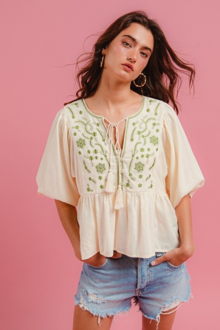 BiBi BiBi - Printed Peplum Blouse