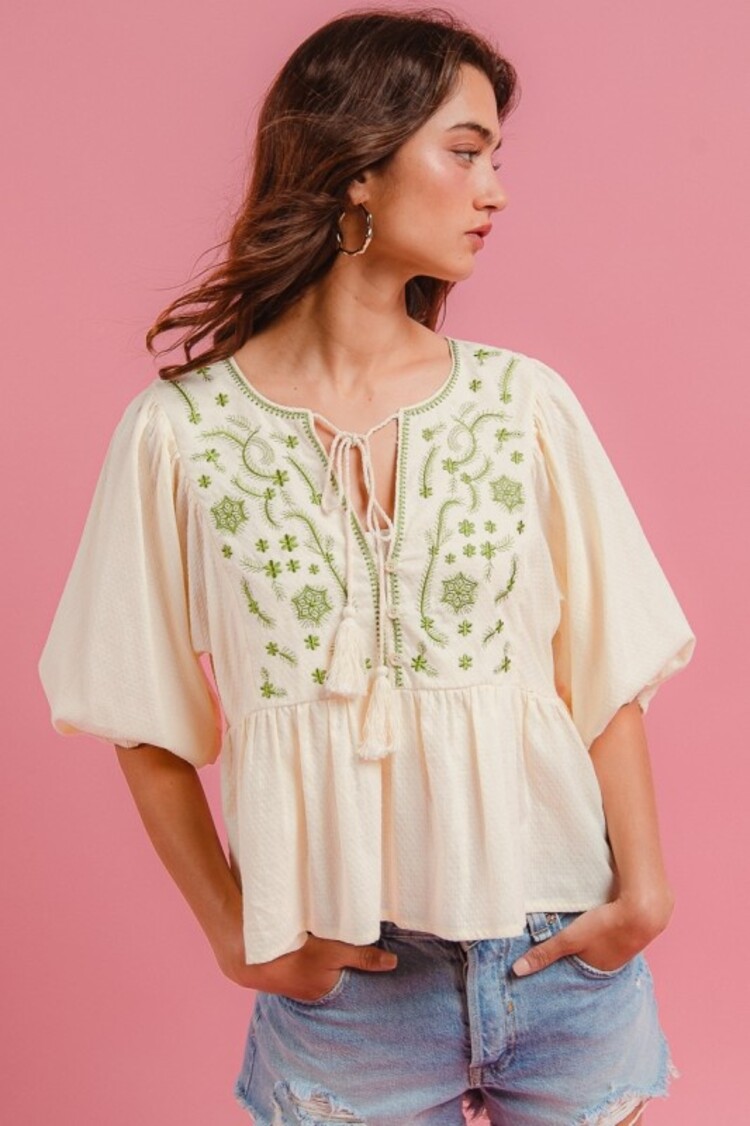 BiBi BiBi - Printed Peplum Blouse