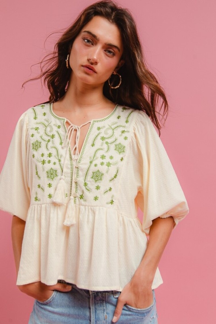 BiBi BiBi - Printed Peplum Blouse