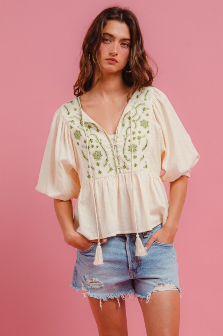 BiBi BiBi - Printed Peplum Blouse