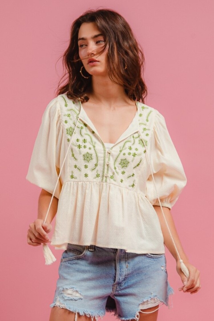 BiBi BiBi - Printed Peplum Blouse