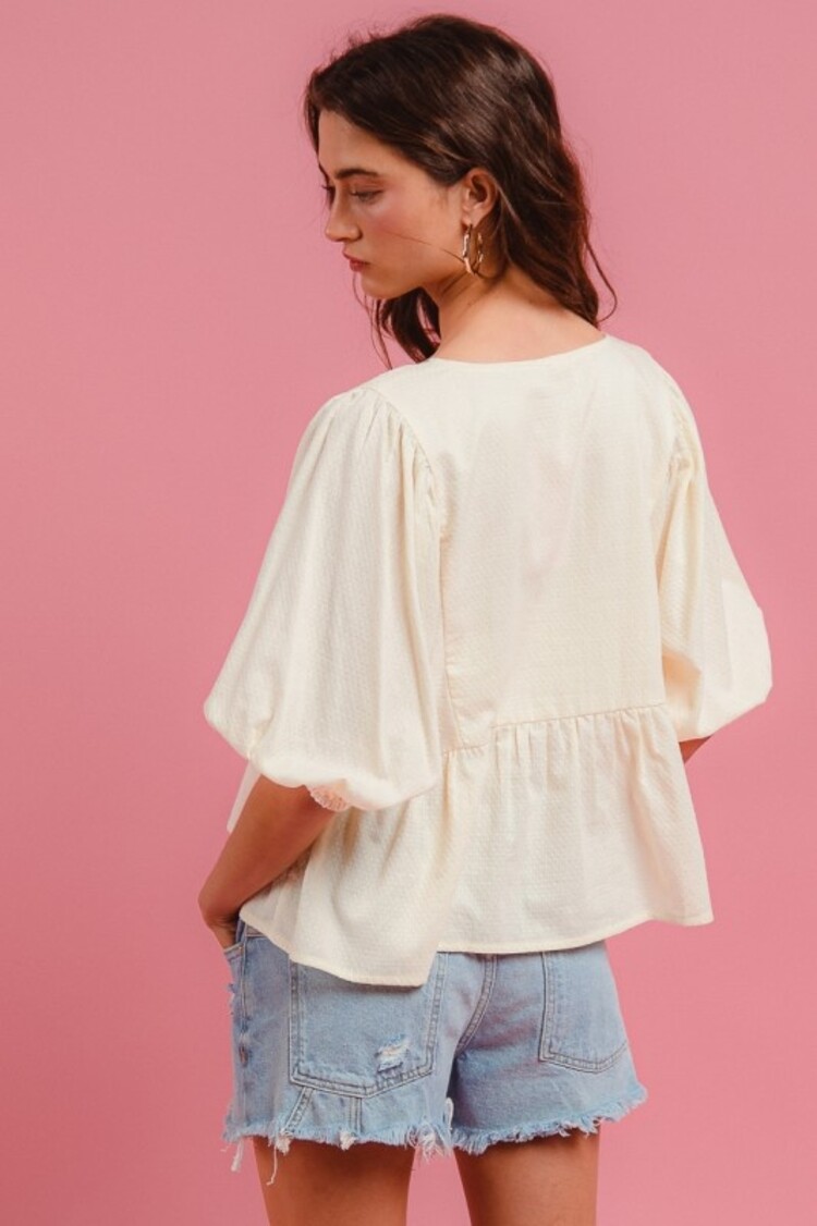 BiBi BiBi - Printed Peplum Blouse