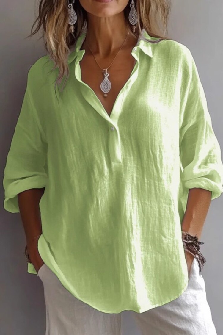 YSO YSO - Linen V-Neck Shirt
