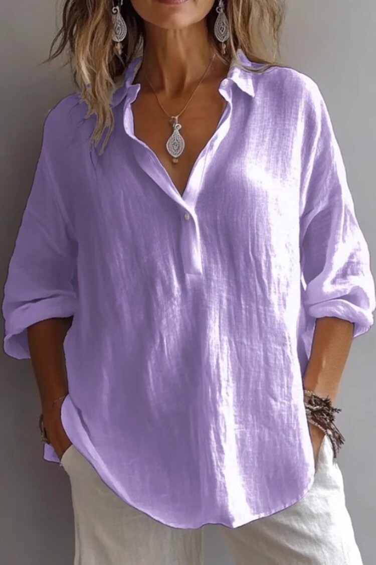 YSO YSO - Linen V-Neck Shirt