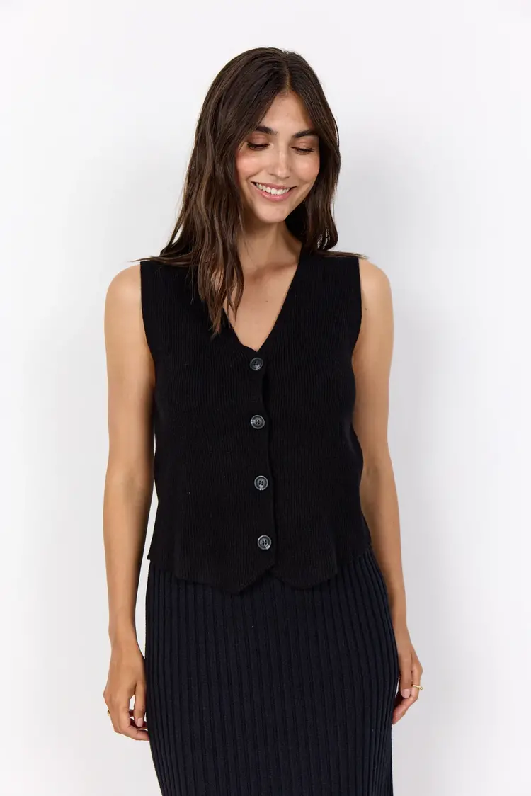 Soya Concept Soya Concept - KANITA 27 Knitted Button Vest