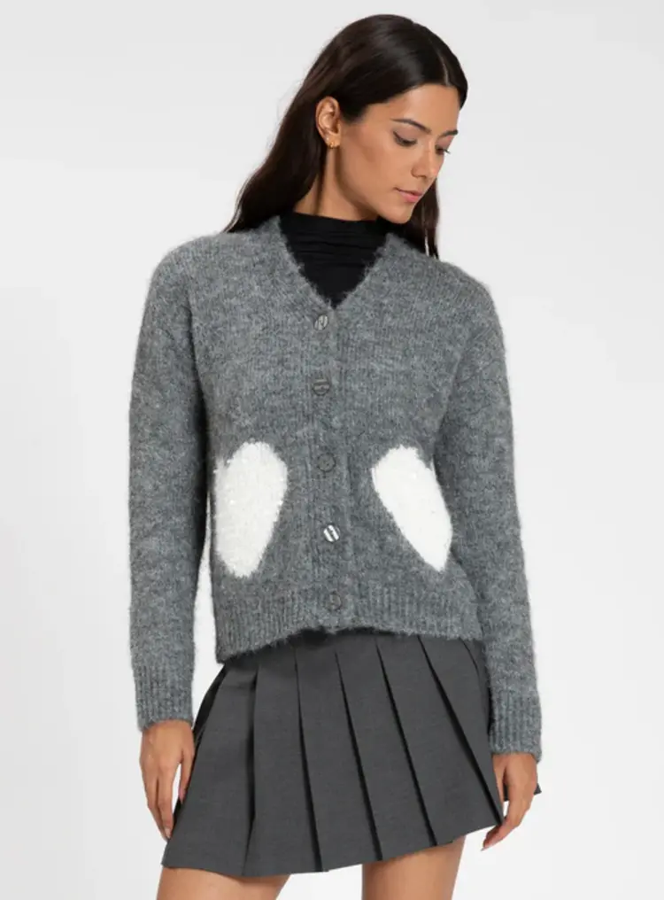 Point Zero Point Zero - Cardigan w/ Sequin Heart