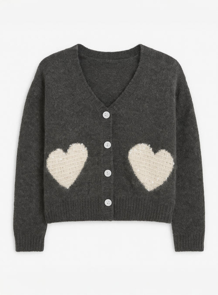 Point Zero Point Zero - Cardigan w/ Sequin Heart