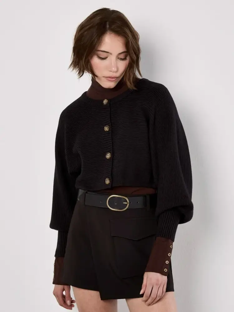 Apricot Apricot - Ribbed Batwing Cardigan