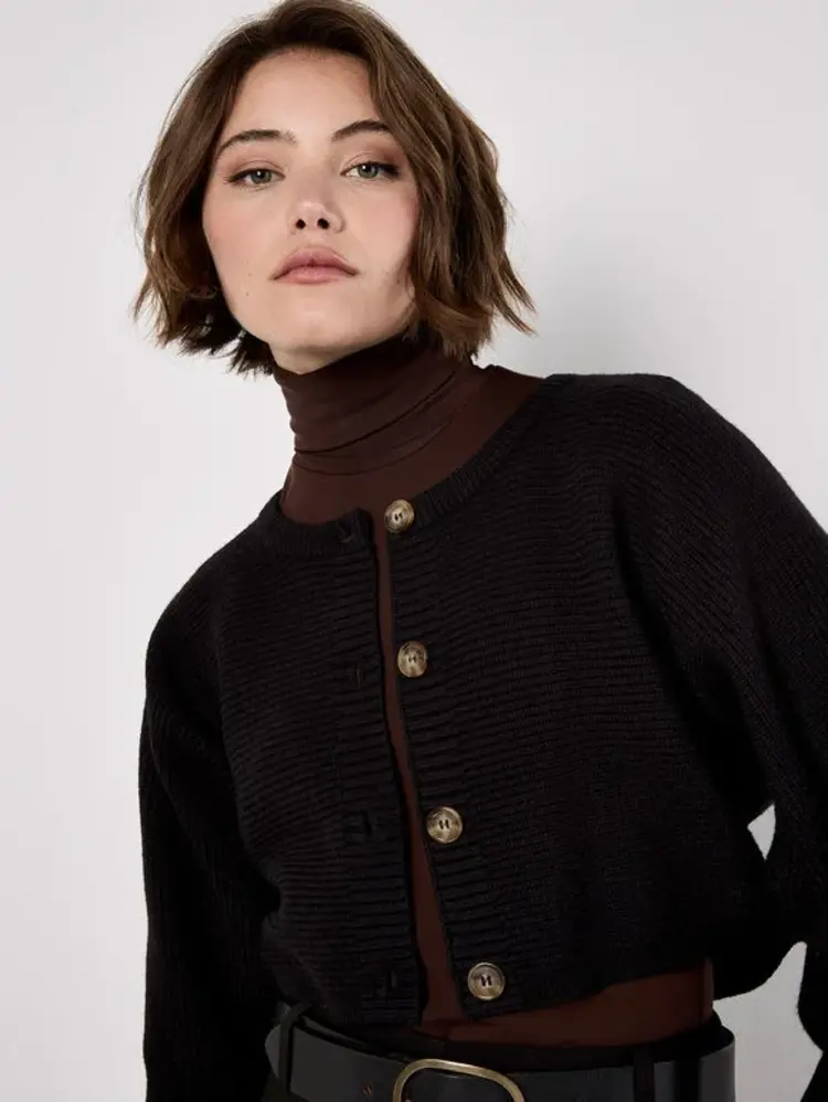 Apricot Apricot - Ribbed Batwing Cardigan