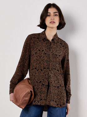 Apricot Apricot - Mono Paisley Sheer Shirt LS