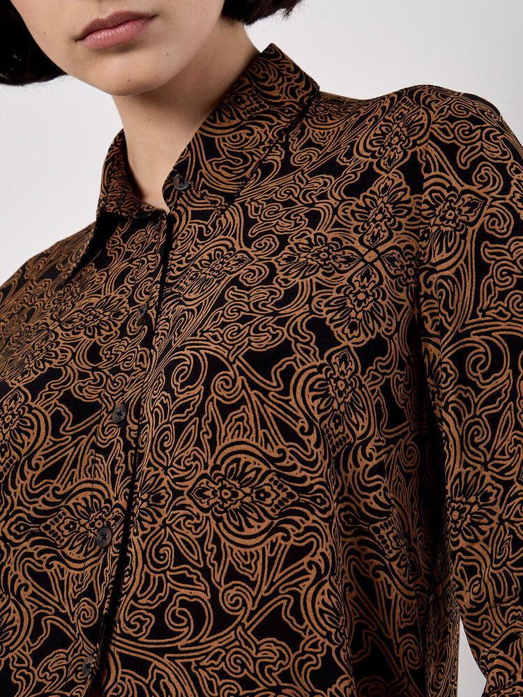 Apricot Apricot - Mono Paisley Sheer Shirt LS