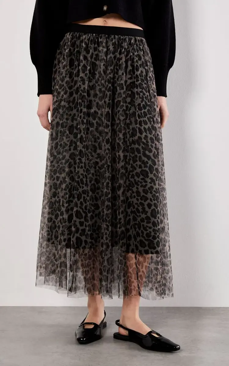 Apricot Apricot - Leopard Maxi Tulle Skirt