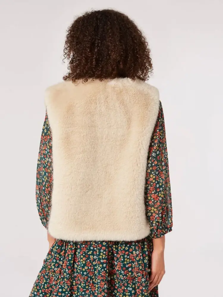 Apricot Apricot - Fur Cropped Gilet Vest