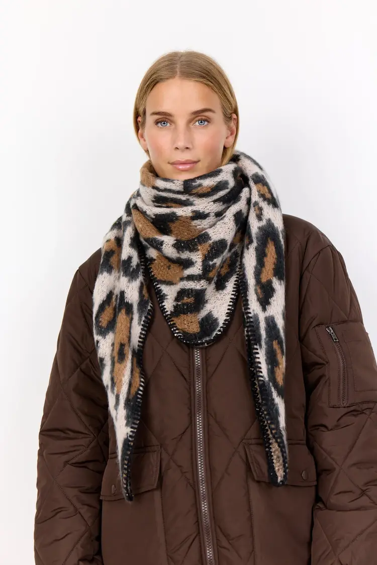 Soya Concept Soya Concept - VIRI 1 Scarf O/S in Desert Brown Combi