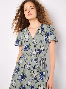 Apricot Apricot - Flutter Slv w/Tie Waist Maxi Dress