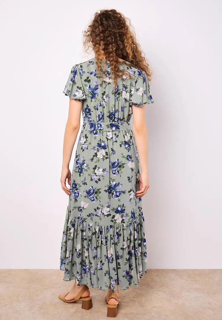 Apricot Apricot - Flutter Slv w/Tie Waist Maxi Dress