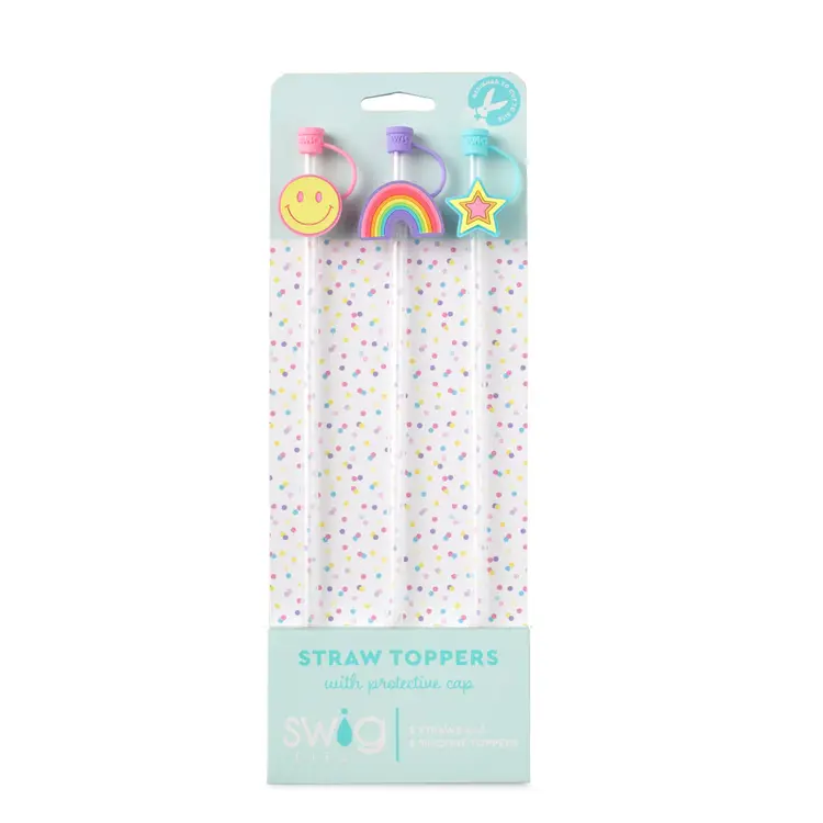 Swig Life Swig Life - Oh Happy Day Straw Topper Set