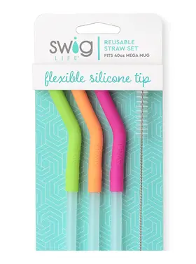 Swig Life Swig Life - Neon Lime/Orange/Berry Reusable Straw Set (40 oz)
