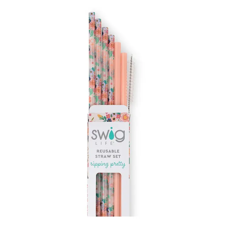 Swig Life Swig Life - Full Bloom & Coral Reusable Straw Set