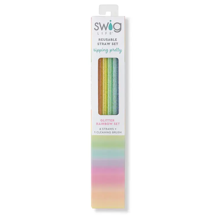Swig Life Swig Life - Rainbow Glitter Reusable Straw Set