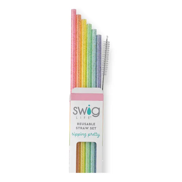 Swig Life Swig Life - Rainbow Glitter Reusable Straw Set