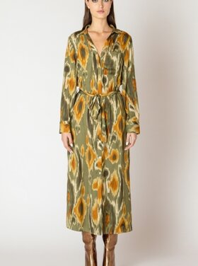 Black Tape Black Tape - L/S Belted Midi Shirt Dress