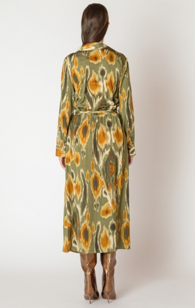 Black Tape Black Tape - L/S Belted Midi Shirt Dress