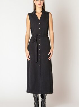Black Tape Black Tape - Sleeveless Belted Shirt Dress