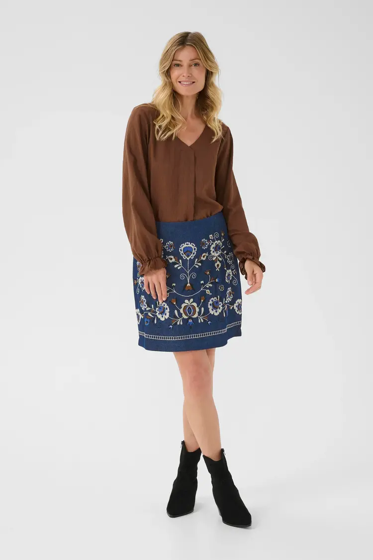 Cream Cream - GRO Embroidered Mini Skirt