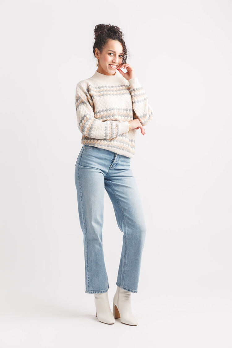 Papillon Papillon - Textured Knit Mock Neck Sweater